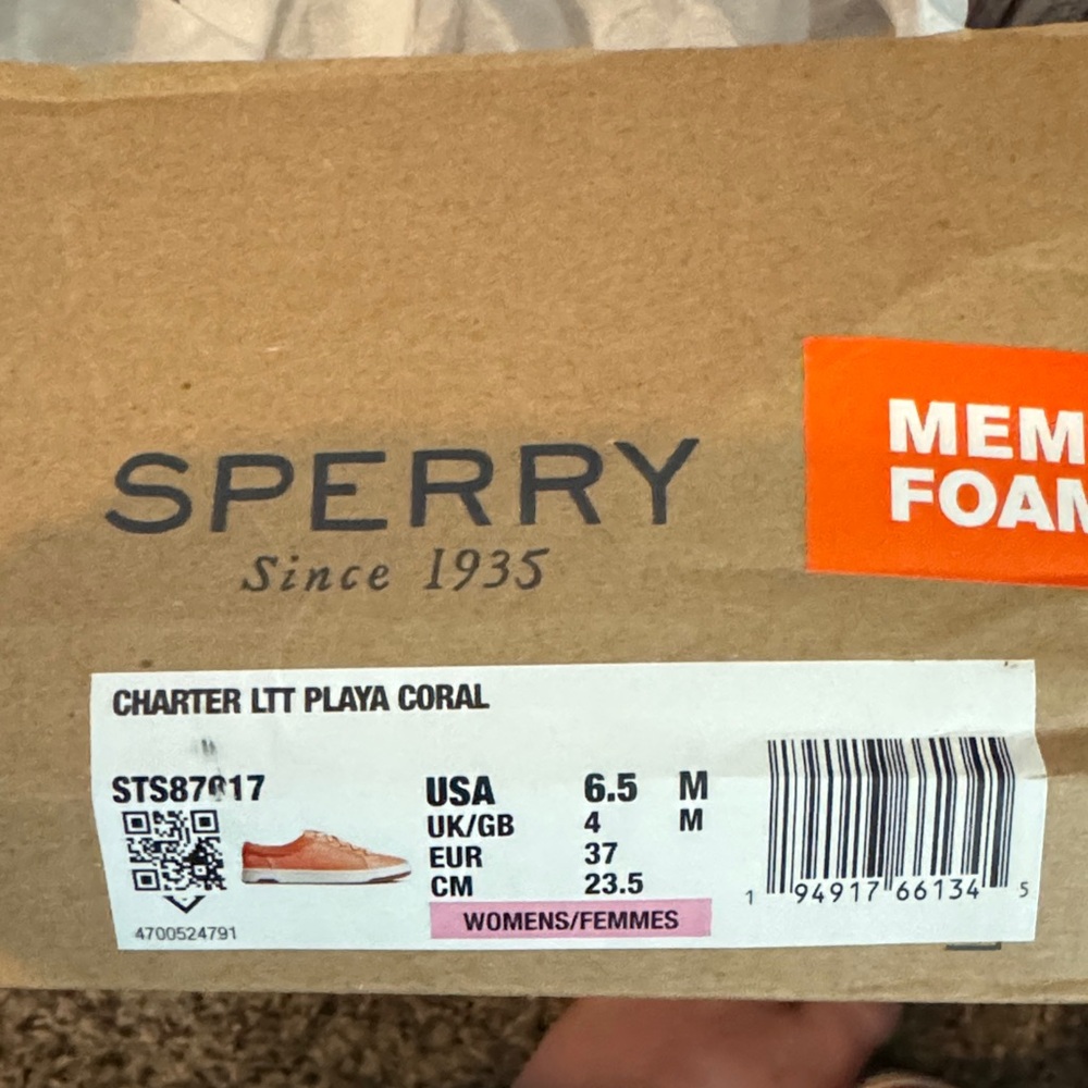 Sperry Women's Low-Top Coral Canvas Sneaker Color is CORAL